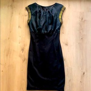Ted Baker Black Dress w Gold details